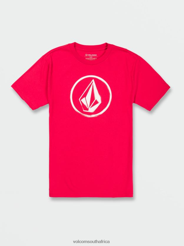 Z0ZR08118 Ribbon Red Men Circle Stone Short Sleeve Tee Volcom Clothing