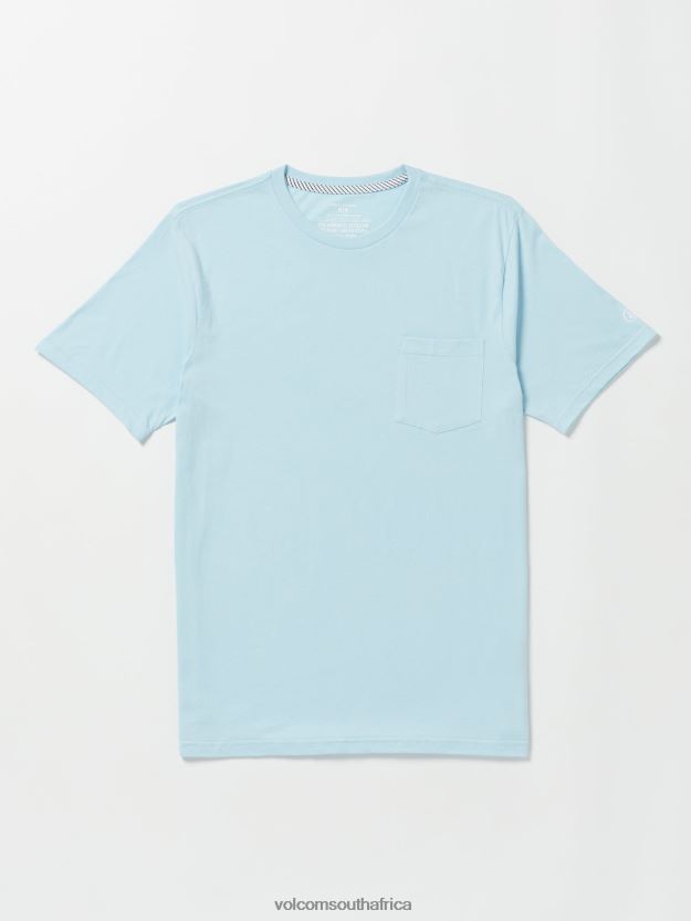Z0ZR0813 Misty Blue Men Solid Short Sleeve Pocket Tee Volcom Clothing