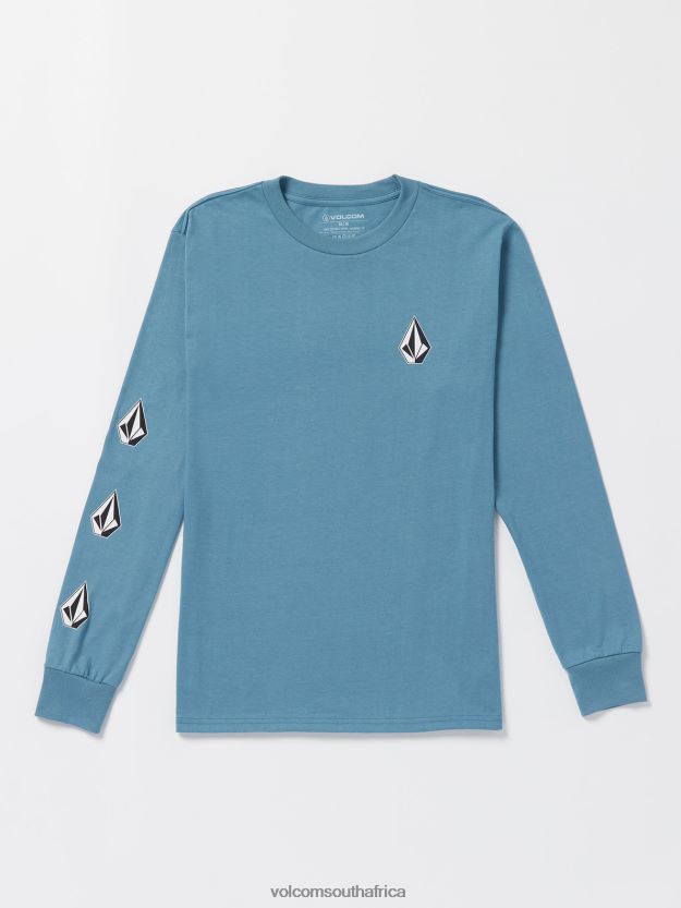 Z0ZR0849 New Fashion Men Iconic Stone Long Sleeve Tee- Indigo Ridge Volcom Clothing