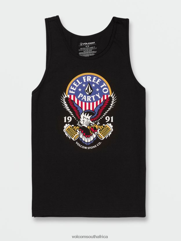 Z0ZR0872 Black Men Freedomeagle Tank Volcom Clothing
