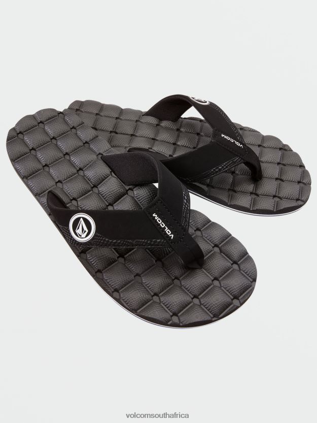 Z0ZR08584 Black White Men Recliner Sandals Volcom Footwear
