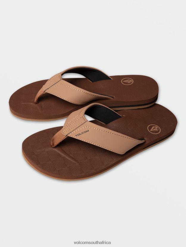 Z0ZR08589 Brown Khaki Men Victor Sandals Volcom Footwear