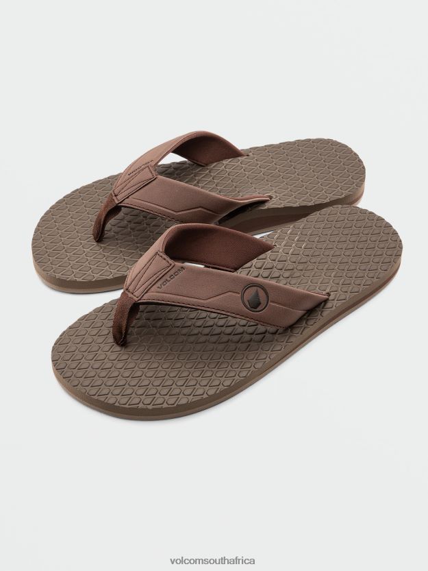 Z0ZR08592 Brown Men Eco Recliner 2 Sandals Volcom Footwear