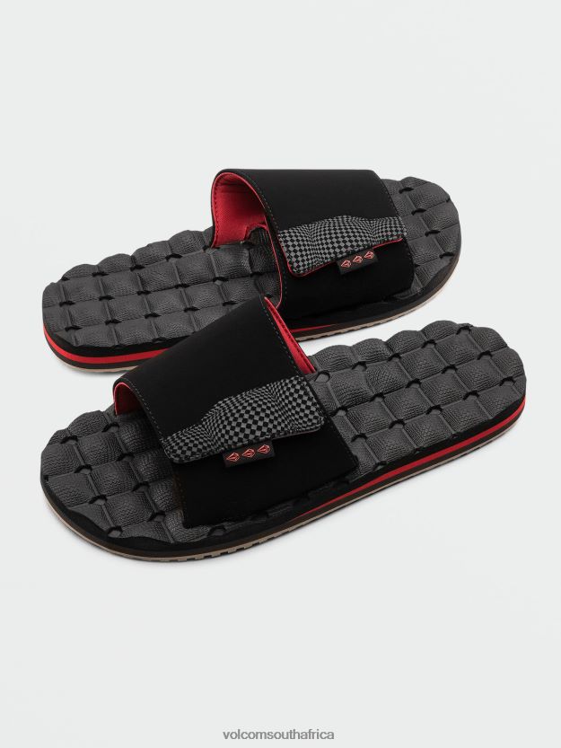 Z0ZR08598 Ribbon Red Men Recliner Slide Sandals Volcom Footwear