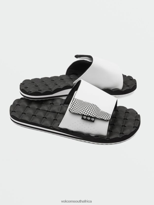Z0ZR08603 White Men Recliner Slide Sandals Volcom Footwear