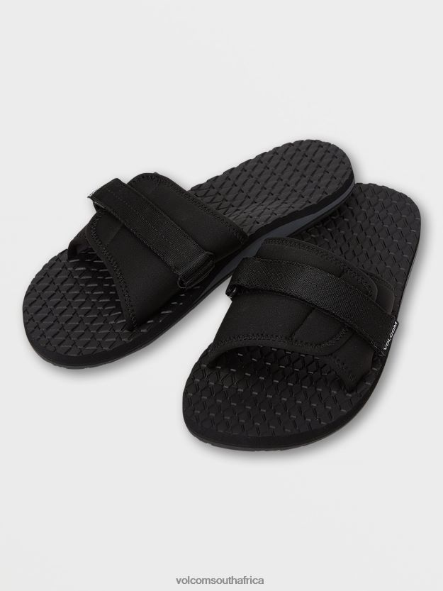 Z0ZR08605 Black Grey Men Eco Recliner Slide Sandals Volcom Footwear