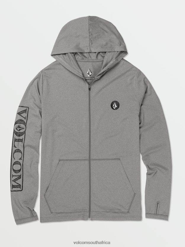 Z0ZR08649 Heather Grey Men Rally Hooded Long Sleeve Shirt Volcom Clothing