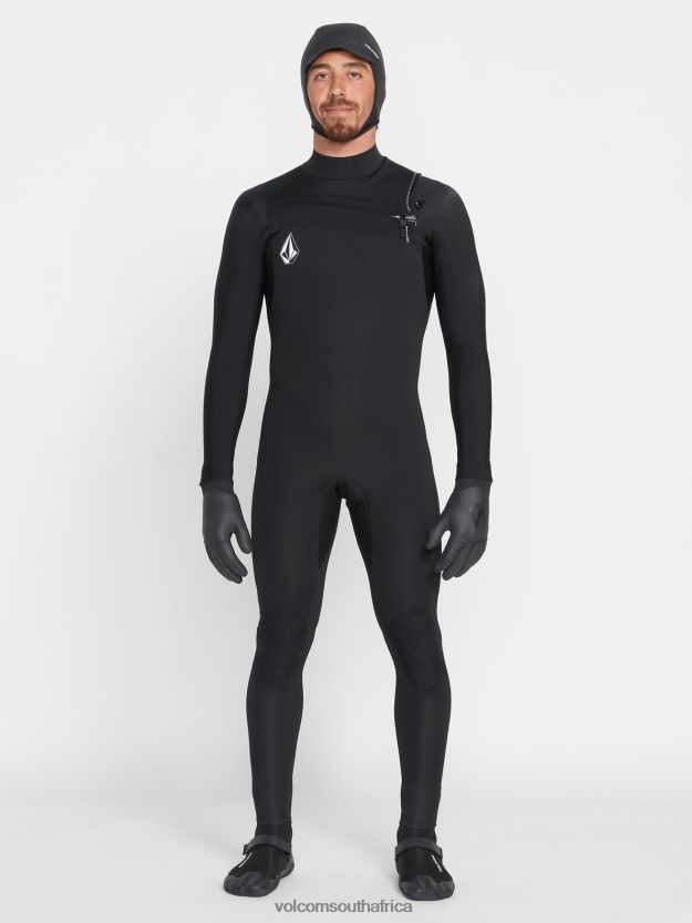 Z0ZR08635 Black Men Modulator 4/3mm Chest Zip Fullsuit Volcom Clothing