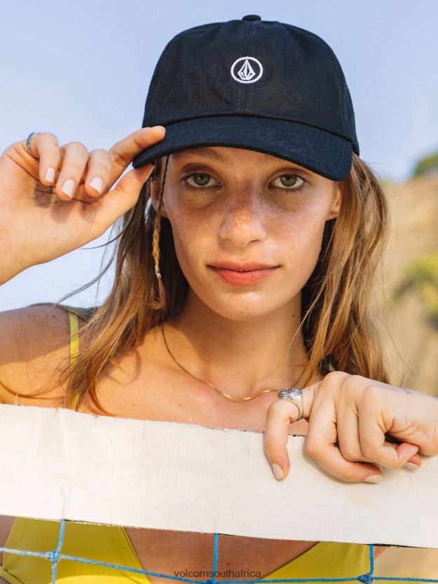 Z0ZR08977 Black Women Circle Stone Dad Hat Volcom Accessories