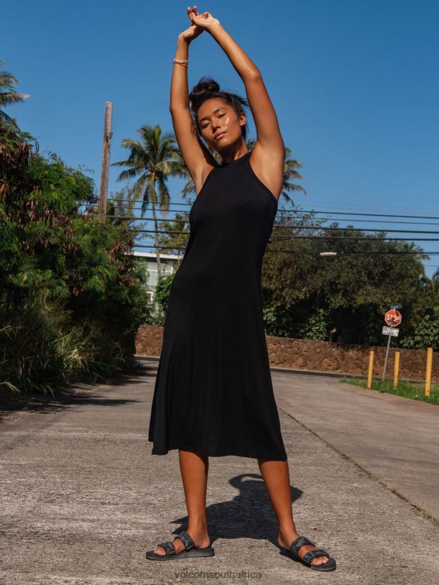 Z0ZR08873 Black Women Stonelight Dress Volcom Clothing