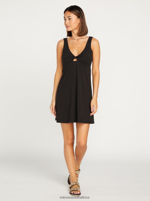 Z0ZR08876 Black Women Desert Bunnie Dress Volcom Clothing