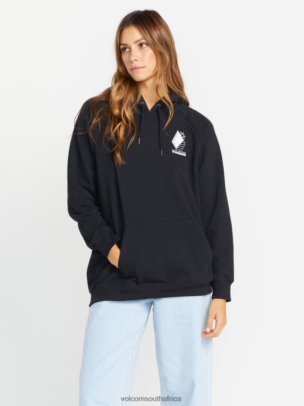 Z0ZR08834 Black Women Truly Stoked Boyfriend Hoodie Volcom Clothing