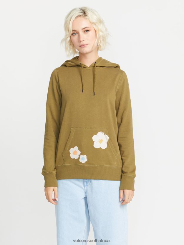 Z0ZR08836 Moss Women Truly Deal Hoodie Volcom Clothing