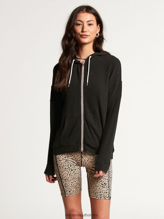 Z0ZR08849 Black Women Lived in Lounge Zip Jacket Volcom Clothing
