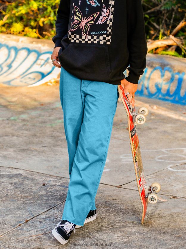 Z0ZR08906 Harbor Blue Women Thisthatthem Skate Pants Volcom Clothing