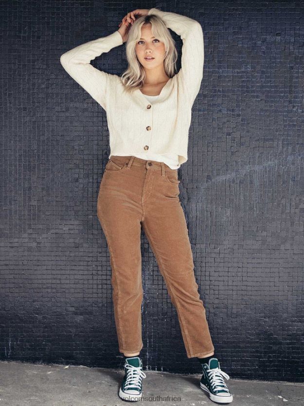 Z0ZR08917 Mocha Women Stoned Straight Pants Volcom Clothing