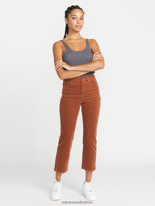 Z0ZR08923 Nutmeg Women Stoned Straight Pants Volcom Clothing