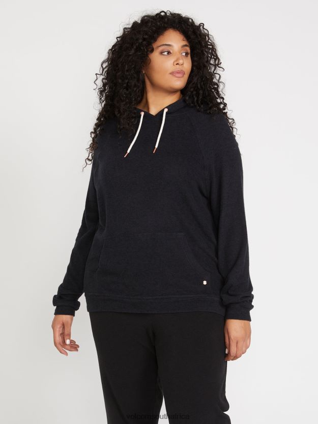 Z0ZR08850 Black Women Lived In Lounge Hoodie Plus Size Volcom Clothing