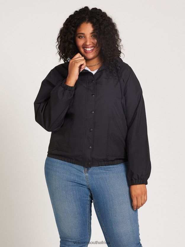Z0ZR08893 Black Women Enemy Stone Windbreaker Plus Size Volcom Clothing