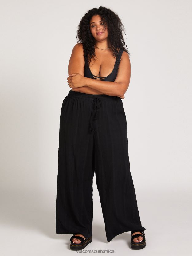Z0ZR08964 Black Women Sun Spent Pants Plus Size Volcom Clothing
