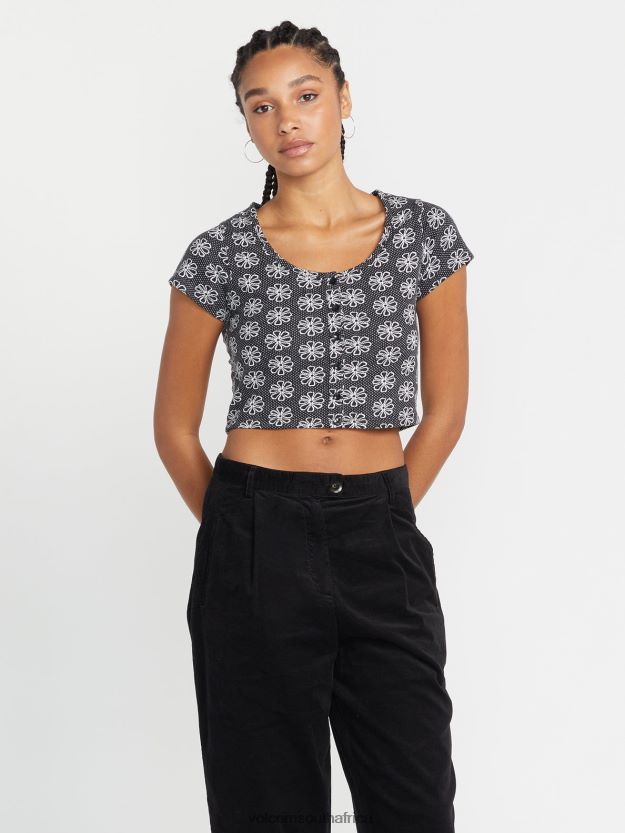 Z0ZR08798 Black Women Daisie Babie Short Sleeve Shirt Volcom Clothing