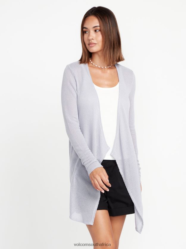 Z0ZR08864 Moonbeam Women Go Go Wrap Cardigan Volcom Clothing