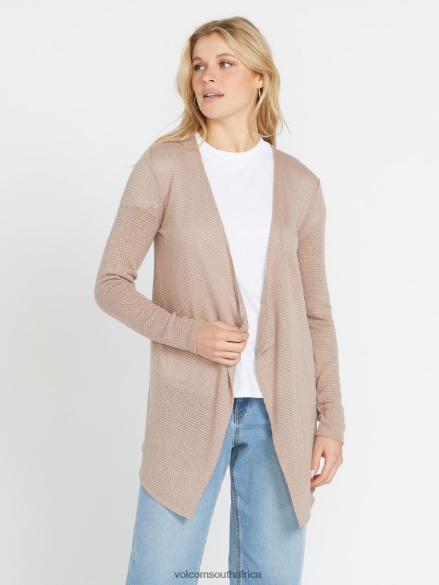 Z0ZR08866 Stone Women Go Go Wrap Cardigan Volcom Clothing