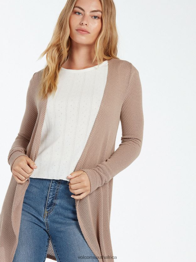 Z0ZR08869 Stone Women Go Go Wrap Cardigan Volcom Clothing