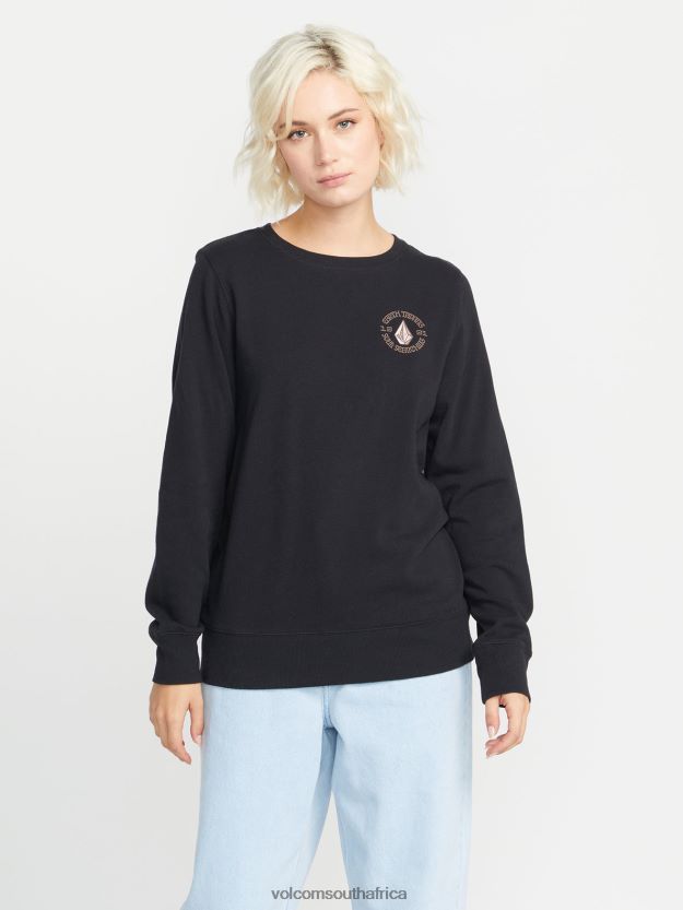 Z0ZR08839 Black Women Truly Deal Crew Sweatshirt Volcom Clothing