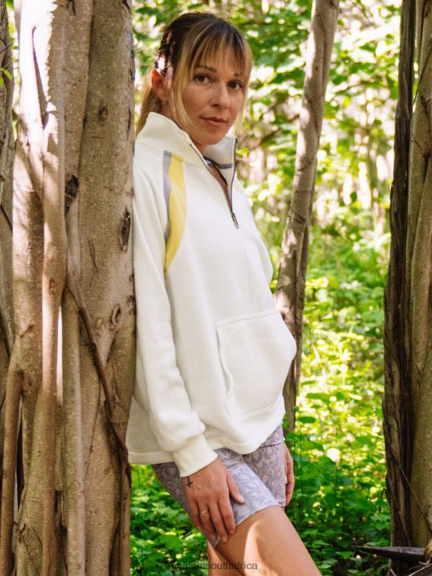 Z0ZR08853 Star White Women Stone Attack Mock Neck Pullover Sweatshirt Volcom Clothing