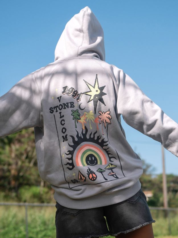 Z0ZR08854 Moonbeam Women Truly Stoked Boyfriend Pullover Sweatshirt Volcom Clothing
