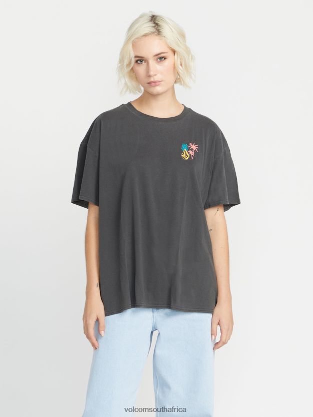 Z0ZR08770 Black Women Stones Throw Short Sleeve Tee Volcom Clothing