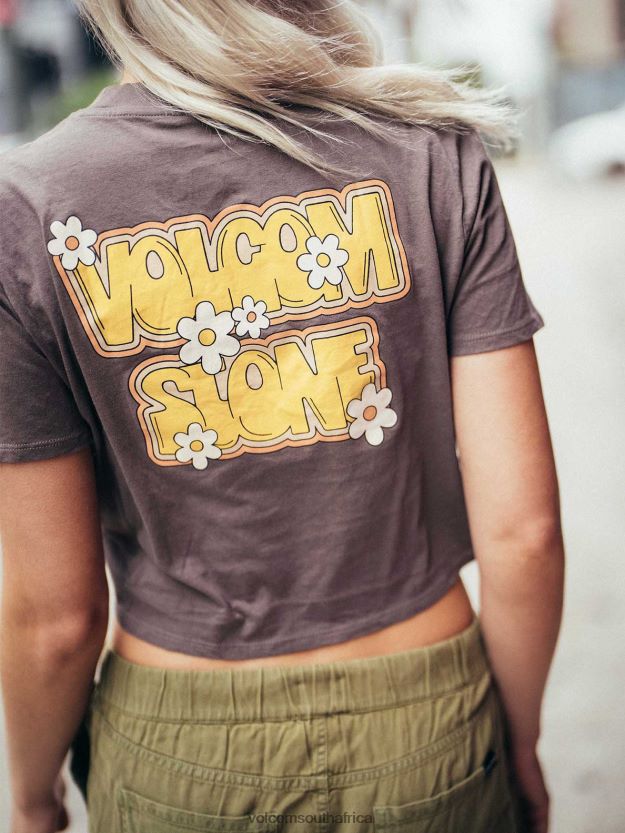 Z0ZR08774 Slate Grey Women Pocket Dial Short Sleeve Tee Volcom Clothing