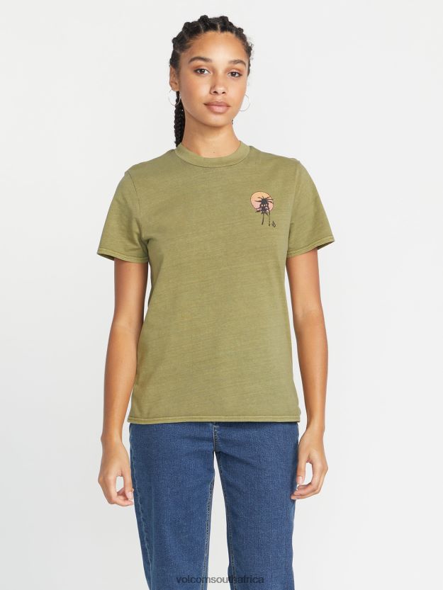 Z0ZR08784 Moss Women Lock It Up Short Sleeve Tee Volcom Clothing
