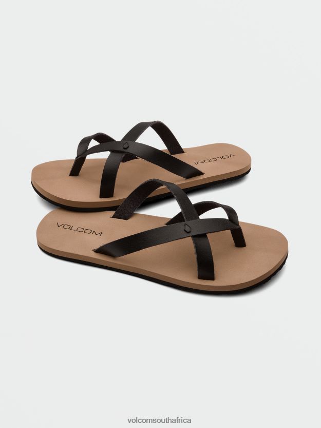 Z0ZR081009 Black Women Stone 2 Step Sandals Volcom Footwear