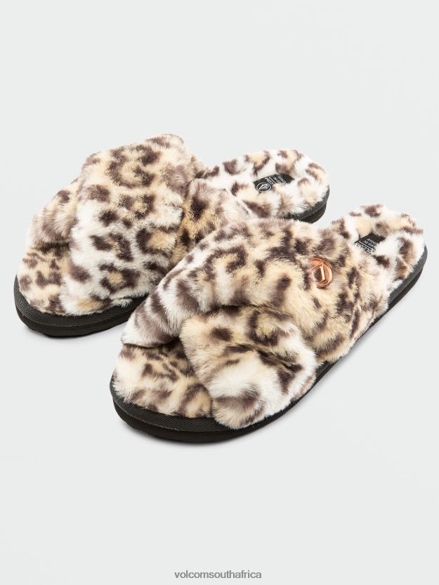 Z0ZR081002 Cheetah Women Lived in Lounge Slip Sandal Volcom Footwear