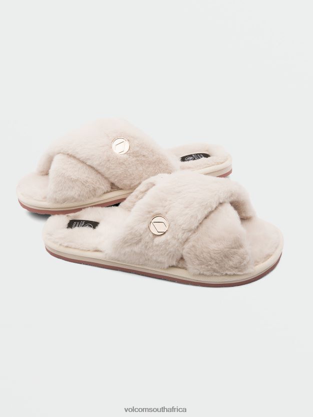 Z0ZR081014 Cream Women Lived in Lounge Slip Sandals Volcom Footwear