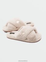 Z0ZR081014 Cream Women Lived in Lounge Slip Sandals Volcom Footwear