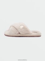 Z0ZR081014 Cream Women Lived in Lounge Slip Sandals Volcom Footwear - Image 4