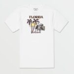 Z0ZR08101 White Men Florida Short Sleeve Tee Volcom Clothing