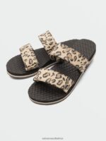 Z0ZR081042 Leopard Women Eco Recliner Slide Sandals Volcom Footwear