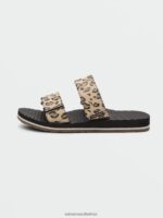 Z0ZR081042 Leopard Women Eco Recliner Slide Sandals Volcom Footwear - Image 6