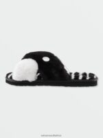 Z0ZR081045 Black White Women Lived in Lounge Slip Sandal Volcom Footwear - Image 2
