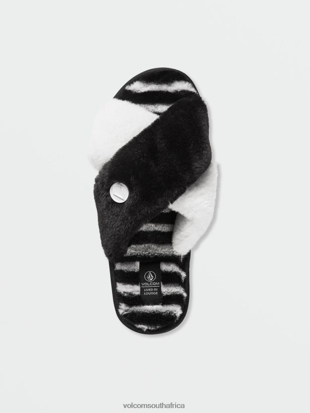 Z0ZR081045 Black White Women Lived in Lounge Slip Sandal Volcom Footwear - Image 11