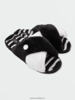 Z0ZR081045 Black White Women Lived in Lounge Slip Sandal Volcom Footwear
