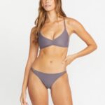 Z0ZR081054 Slate Grey Women Simply Solid V Neck Bikini Top Volcom Clothing