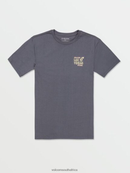 Z0ZR08106 Dark Slate Men Vegas Happening Name Drop Short Sleeve Tee Volcom Clothing
