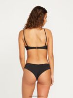Z0ZR081070 Black Women Simply Seamless Cheekini Bikini Bottom Volcom Clothing - Image 3