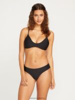 Z0ZR081070 Black Women Simply Seamless Cheekini Bikini Bottom Volcom Clothing - Image 10