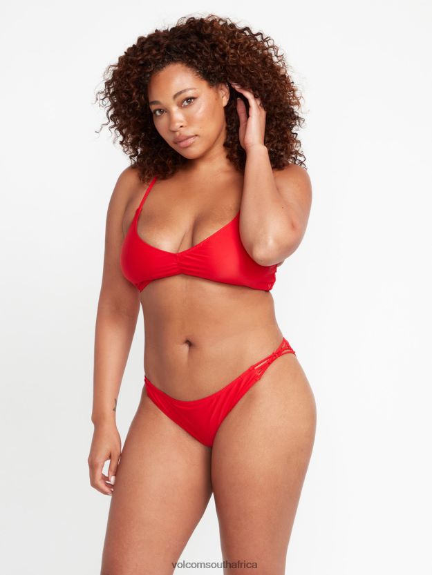 Z0ZR081073 Candy Apple Women Simply Solid V-Neck Bikini Top Volcom Clothing - Image 15